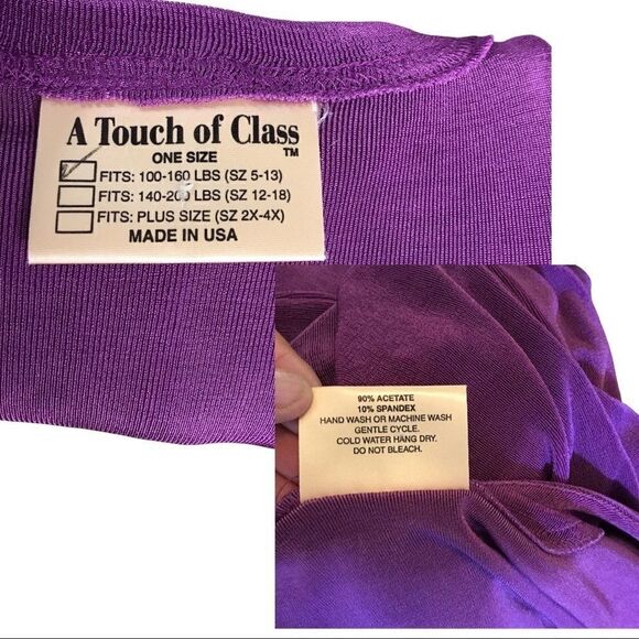 Touch of Class Maxi, Fushia Color, Sleeveless With a Long Sleeve Cover. Size Sm - Picture 4 of 4